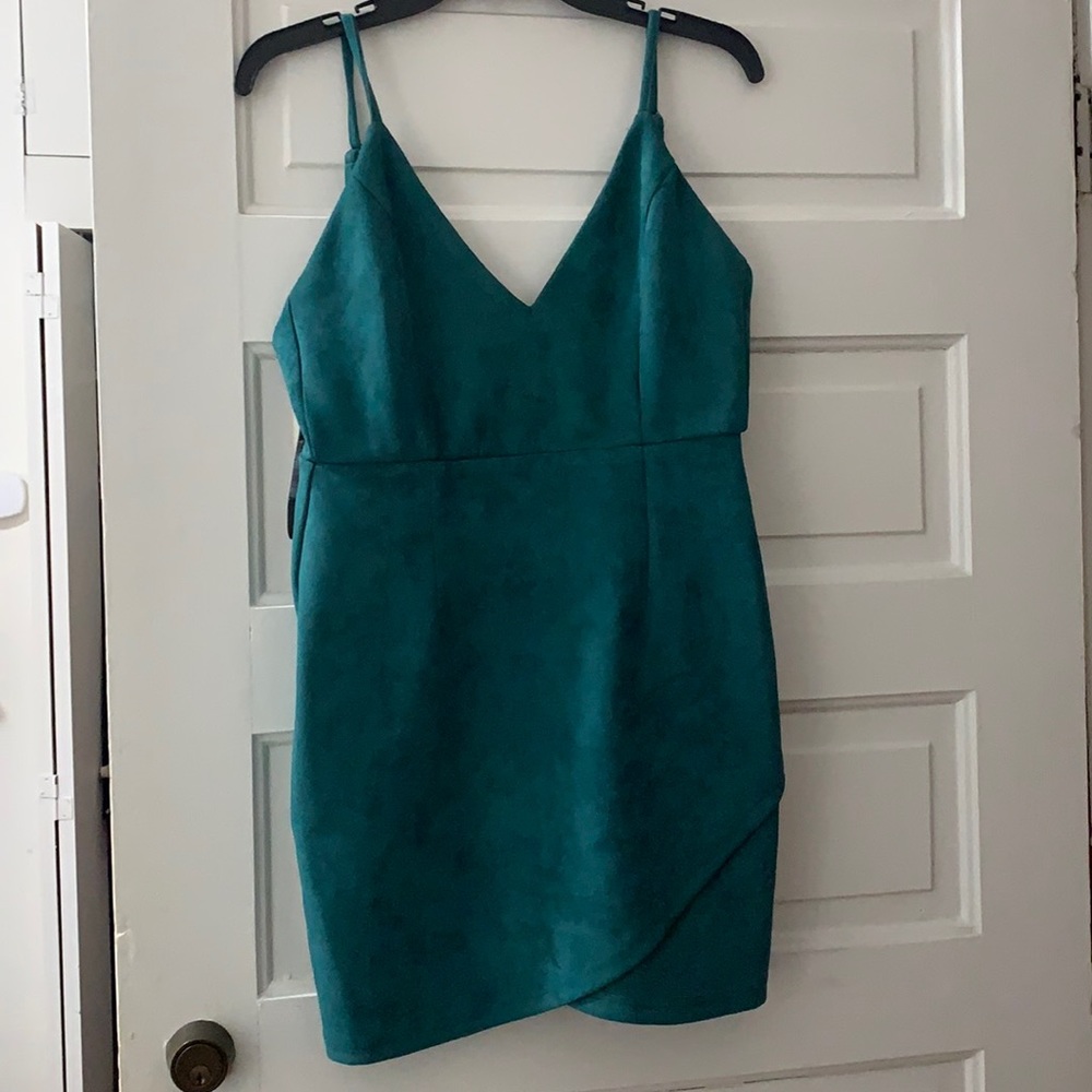 Revolve About Me green velvet cocktail dress